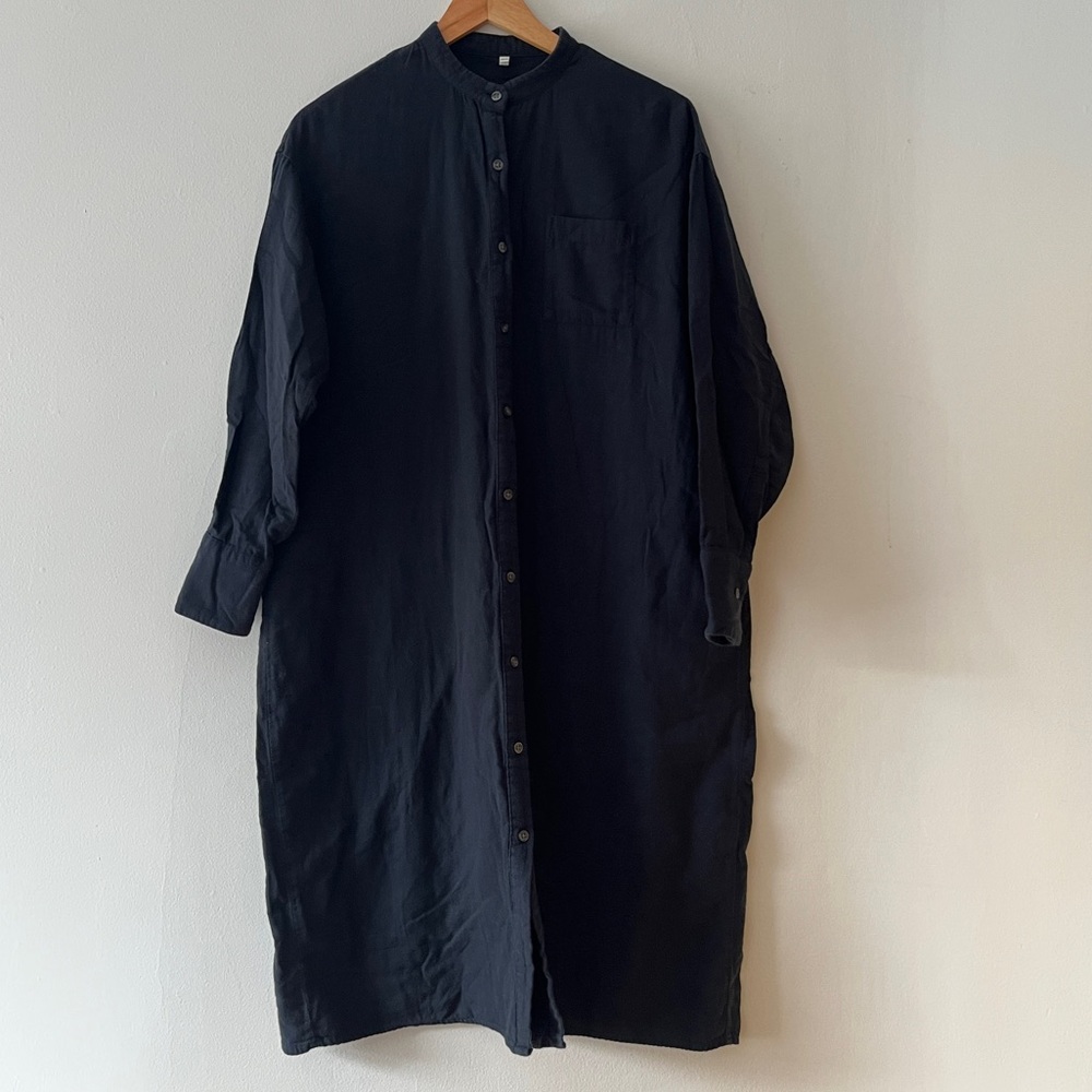 MUJI Navy Unisex Minimalist Cotton Tunic Dress